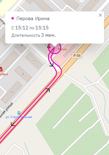 Место простоя на карте