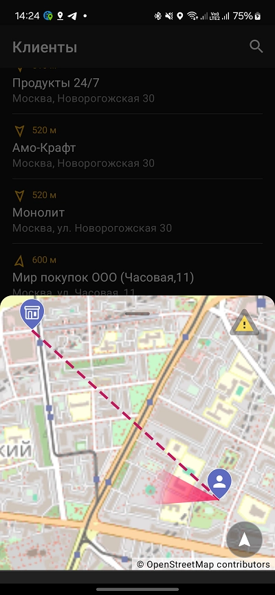 Окно просмотра карты