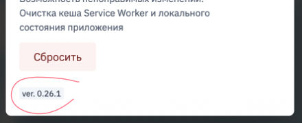 Вид версии приложения