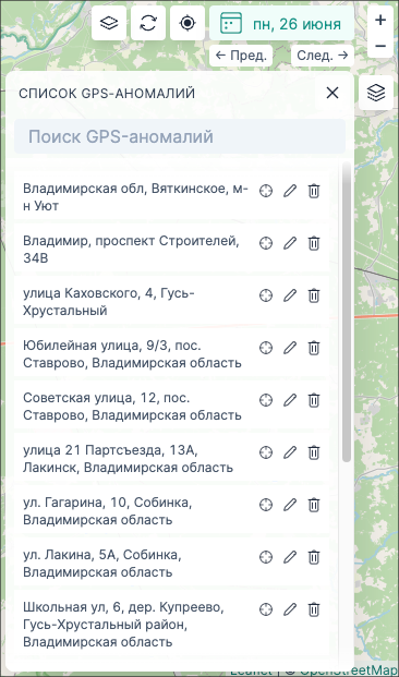 Список аномалий