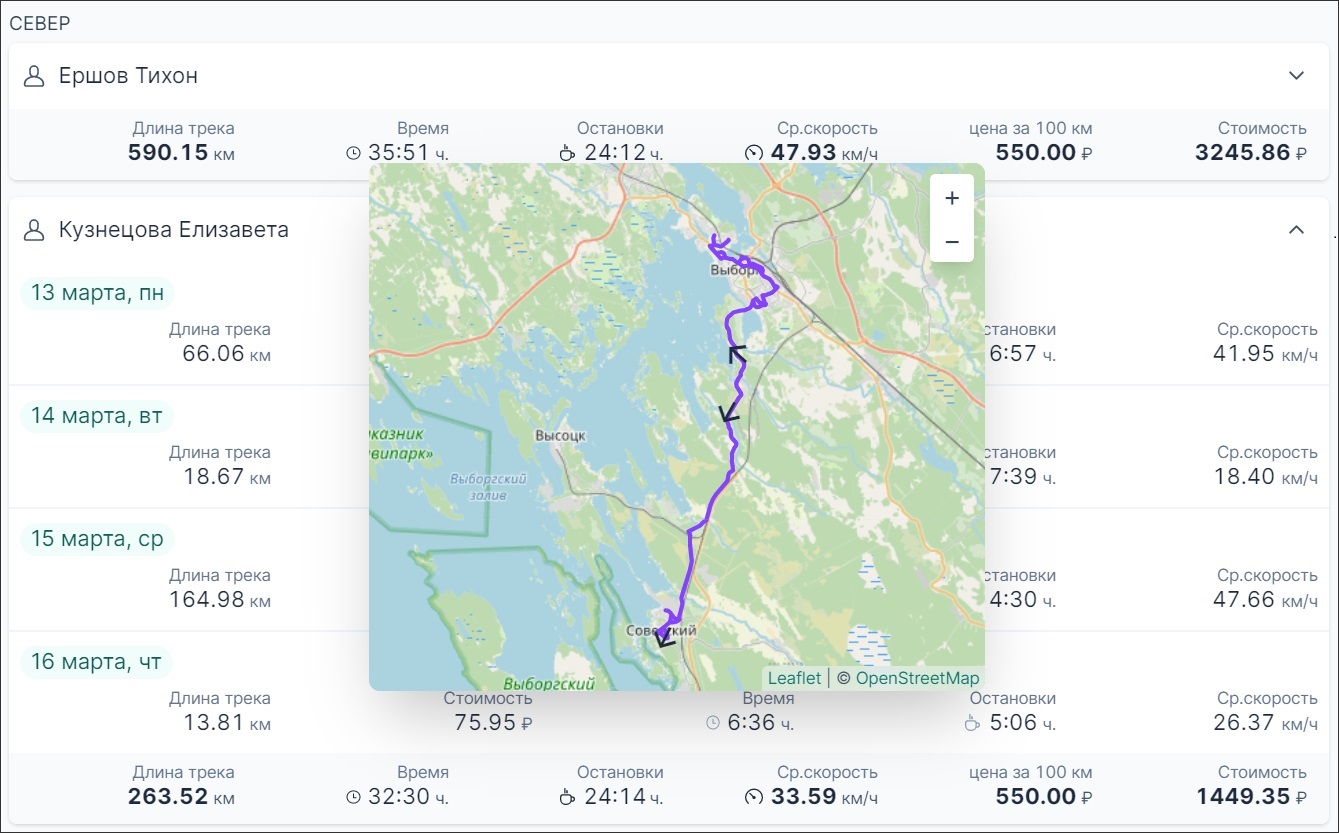 Внешний вид с треком