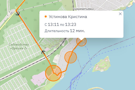 Разный вид радиуса у точки остановки - подсказка